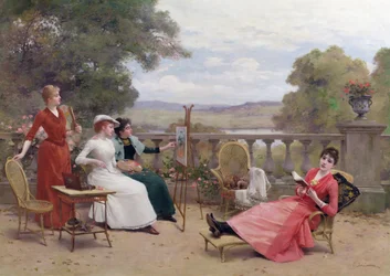 Schilderij op het terras
